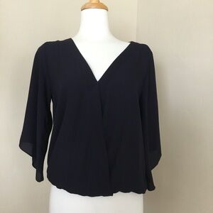 Veronica M Blouse Faux Wrap Black Size S